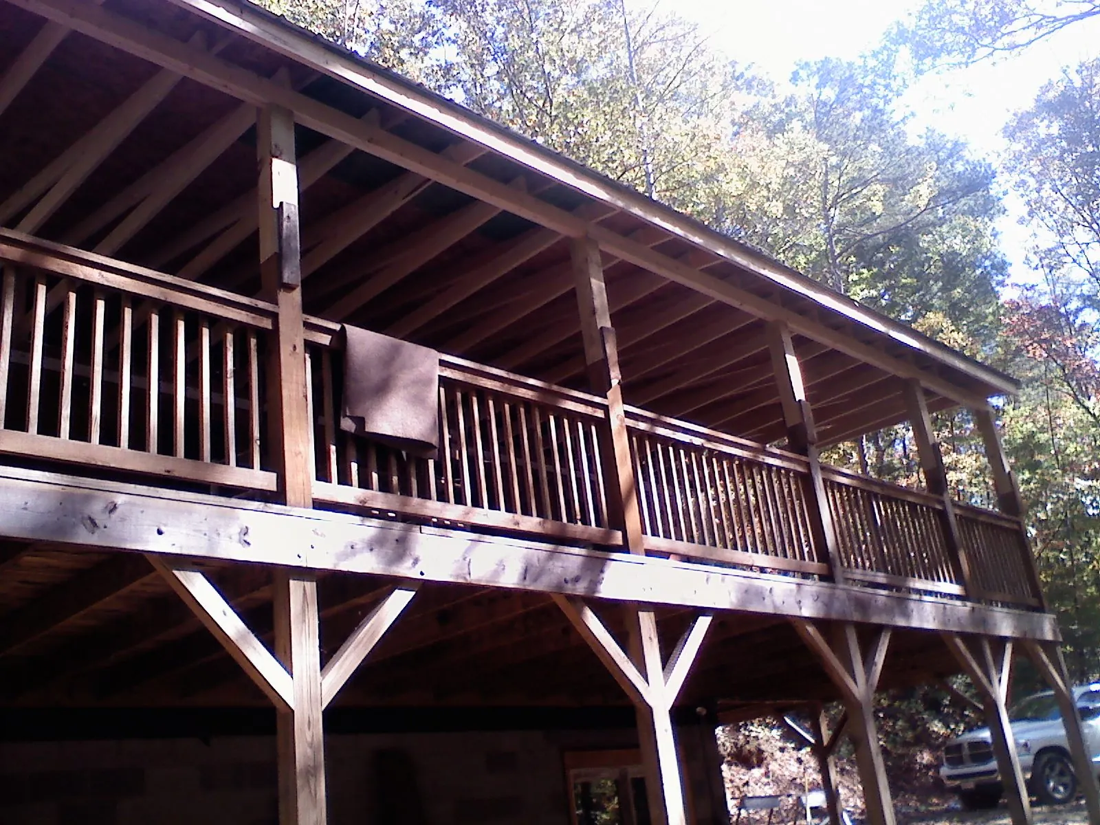 Timber framing under a new elevated porch and deck — Roof Leak Repair in Dravosburg by Roofing Brothers